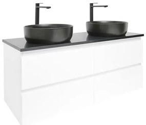 Kúpeľňová skrinka s umývadlom a technickým kamenom SAT B-Way 119x50x45 cm biely lesk BWAY2120WTKUB, 1 ks