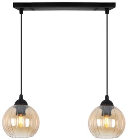 Závesné svietidlo Costa, 2x medové sklenené tienidlo, b