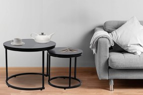 Dekorstudio Set 2ks čiernych kávových stolíkov LOFT DUO 60/40cm