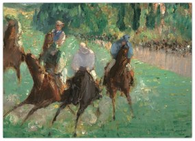 Sklenený obraz - Edouard Manet, At the Races, reprodukcia (70x50 cm)