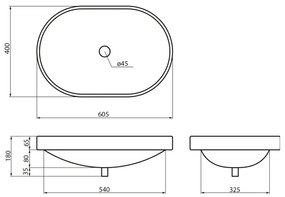 Sapho - Zapustené umývadlo LIMA 60x40 cm keramika/biela