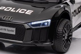 Ramiz Elektrické autíčko Audi R8 Polícia na batérie + diaľkové ovládanie + EVA + pomalý štart + MP3 LED