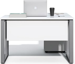 Rohový kancelársky stôl s kontajnerom Houseland Prime Home 01 120 cm biely