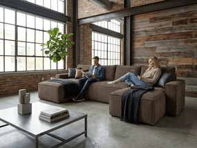 Tmavohnedá sedacia súprava do U SMART COSARO 295x140 cm