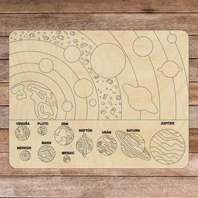 Drevené montessori puzzle - Slnečná sústava 10 dielikov | SENTOP H022