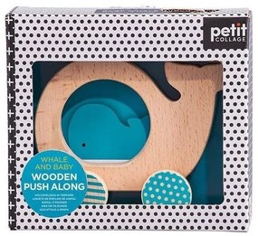 Petitcollage Drevená veľryba na kolieskach