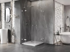 Mexen Lunar Duo výklopný sprchový kút 90 x 90 cm, 8mm číre sklo, chrómový profil, 834-090L-090P-01-00