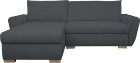 Rohová sedačka Helvetius, tmavo šedá látka