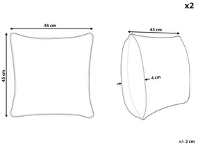 Sada 2 vankúšov z umelej kožušiny 45 x 45 cm hnedá BAKIRA Beliani