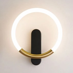 Toolight Toolight, LED nástenné svietidlo 25x29cm, 7W, 3000K, LHJ068-W C, čierna-zlatá matná, OSW-60036