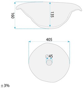 Rea ART, keramické umývadlo na dosku 400x390x160 mm, ručná výroba, model HM-34B, imitácia kemeňa-béžová, REA-U0609