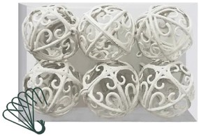 Vianočné guľky - biele KL-21X26 (6ks)