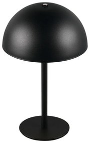 Matne čierna LED stolová lampa s kovovým tienidlom (výška 21 cm) Munoz – Trio