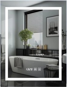 IREDA Kúpeľňové zrkadlo s LED osvetlením, 80 x 60 cm