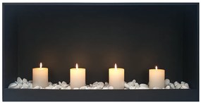 Dekoratívny krb na sviečky Cube 800 čierny