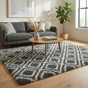 Protišmykový koberec DECOR čierny / biely