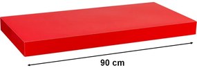 STILISTA VOLATO 31069 Nástenná polica - lesklá červená 90 cm