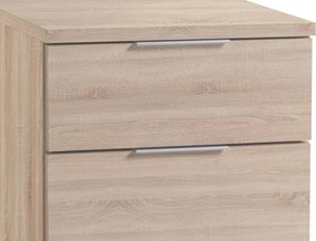 Nočný stolík/skrinka so 4 zásuvkami Smilla, výška 79 cm, dub sonoma