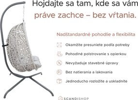 Závesné kreslo MOLINE so stojanom, čierne
