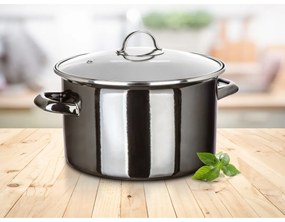 Banquet Smaltovaný hrniec METALLIC Black 26 cm, 6l, s pokrievkou, 26 cm