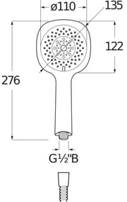 JIKA H3611X30044711 - Ručná sprcha CUBITO lesklý chróm
