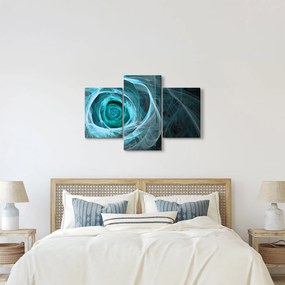 Obraz - Abstraktné ruže modrá s čiernym pozadím (90x60 cm)