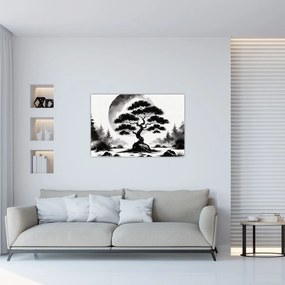 Obraz – Čiernobiela bonsai (90x60 cm)