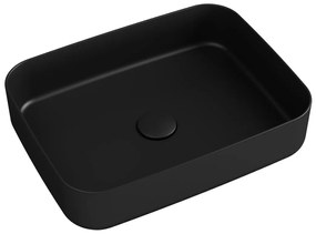 Isvea, INFINITY RECTANGLE keramické umývadlo na dosku, 50x36cm, čierna, 10NF65050-2N