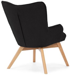 Čierne menčestrové kreslo Niko – Ropez