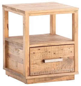 furniture-nabytek.cz - Masívny nočný stolík Woodville z recyklovanej borovice, lakovaný, prírodná farba