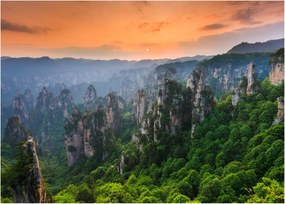 Sklenený obraz - Národný lesný park Zhangjiajie (70x50 cm)