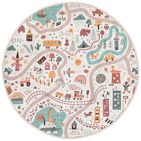 Prateľný detský hrací koberec ø100 cm Furry World – Mila Home