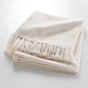 Krémová deka s prímesou bavlny 125x150 cm Ziggy – douceur d'intérieur