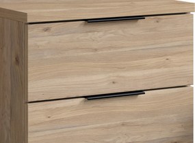 Nočný stolík s 3 zásuvkami Smilla, výška 61 cm, dub mauvella