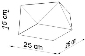 Stropné svietidlo Hexa, 1x sivé plastové tienidlo, (biely plast), (25 cm)