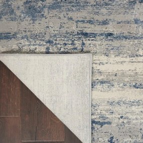 Koberec RUSTIC TEXTURE 3D slonia kosť / modrý