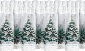 KRÁTKA VIANOČNÁ ZÁCLONA NA PÁSKE XMAS9 150X30 CM VZOROVANÁ