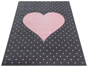 Ayyildiz, Detský kusový koberec Bambi 830 pink, 80x150, ružová, šedá, detská izba