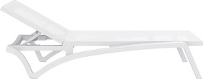 PACIFIC záhradné lehátko white/white