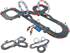 LEAN Toys Závodná dráha 3v1 RC svietiace slučky autíčka ovládače 560 cm