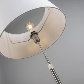Stojaca lampa z ocele s bielym tienidlom 45 cm nastaviteľná - Parte