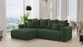 Rohová sedačka Baria (L) (tmavozelená). Akcia -20%. Vlastná spoľahlivá doprava až k Vám domov. 1133089