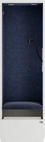 Akustická kabína SALLY MentalBox 600 mm – biely korpus, tmavomodré sedadlo