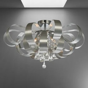 Krištáľ stropnica aluminium LUXERA 64410 RIBBON Ø60 40W