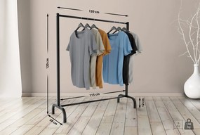 Stojan na oblečenie Lara 120x38x120 - Čierna
