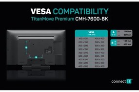 CONNECT IT CMH-7600-BK - Nástenný držiak pre TV 32-70” čierna