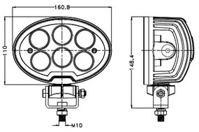 LED Bodové svietidlo pre automobil BLACK LED/60W/10-30V IP69 5700K oválny