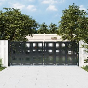 Záhradná brána antracitová 300x150 cm oceľ 154566