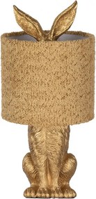 Zlatá stolná lampa králik s chlpatým tienidlom Rabbi - Ø 20*43 cm E27/ma* 1*60W