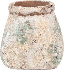 Dekoratívny béžový antik terakotový kvetináč Teracci M - 14*14*13 cm